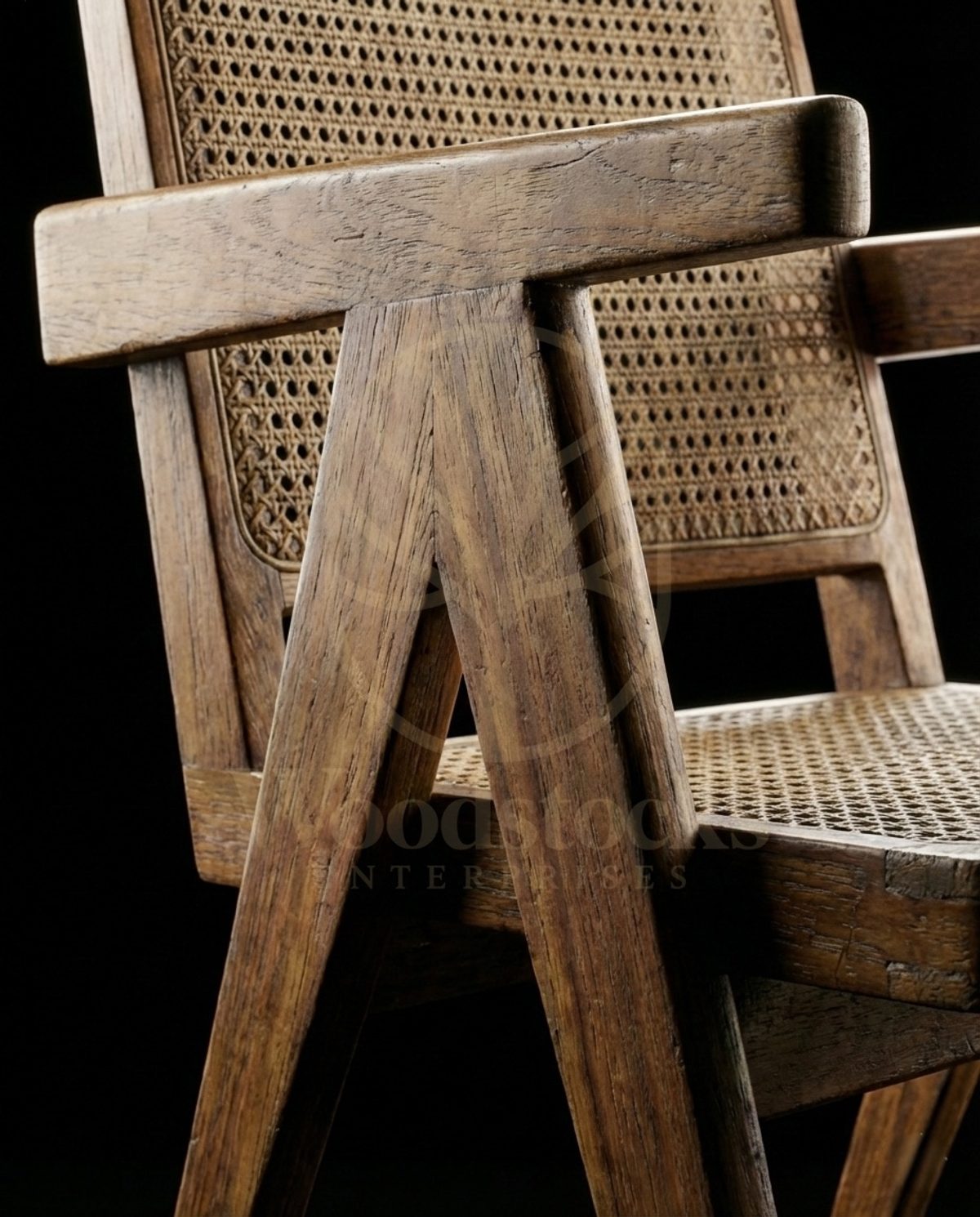 Luxury Teak Chandigarh Secretariat Cane Armchair, Saharanpur, view 4