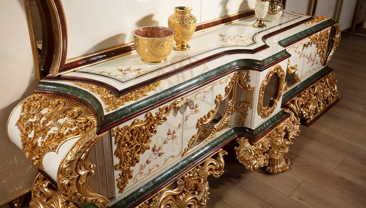 Royal Milano Hand Carved Teak Dining Table Set, Saharanpur, view 6