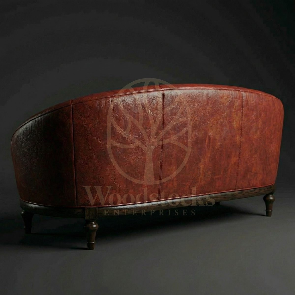 Luxury Teak Colmar Art Deco Salon Leather Sofa, Saharanpur, view 4