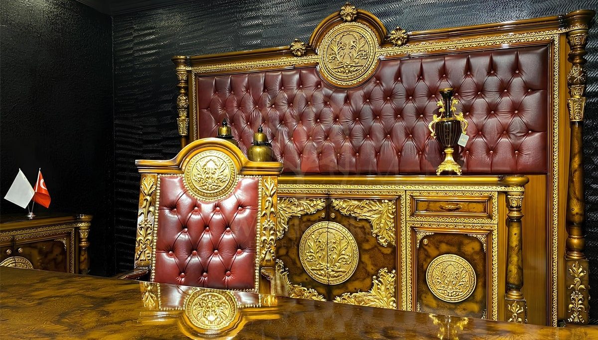 Royal Talya Hand Carved Teak Office Table, Saharanpur, view 2