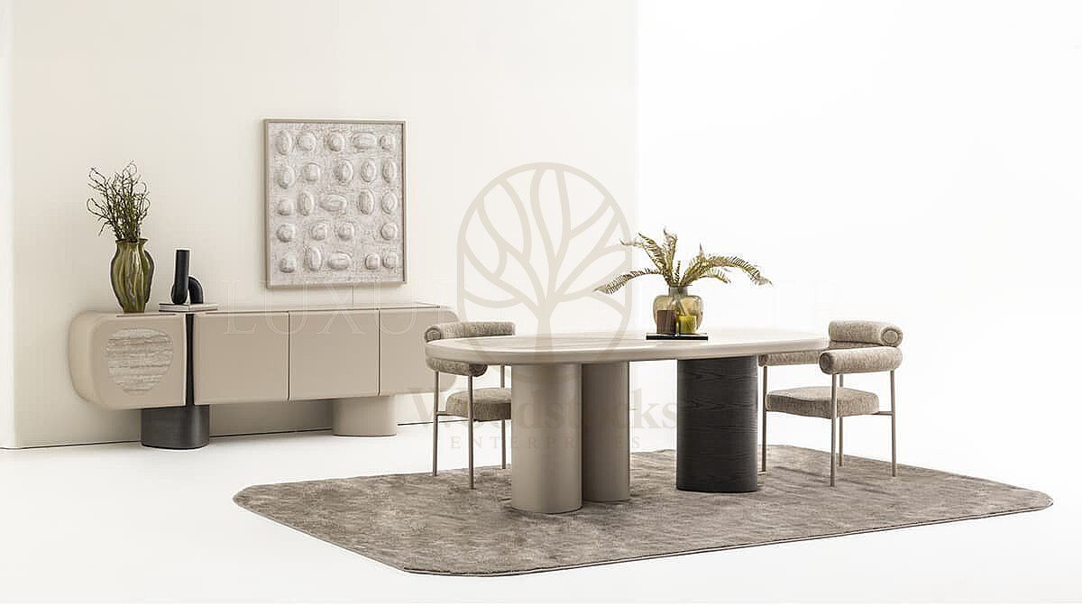 Luxury Savoy Handcrafted Teak Dining Table Set, Saharanpur, view 2