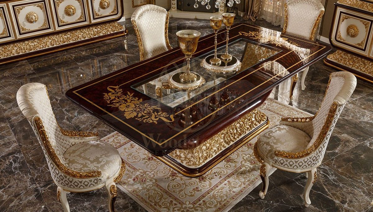 Royal Oxford Hand Carved Teak Dining Table Set II, Saharanpur, view 7