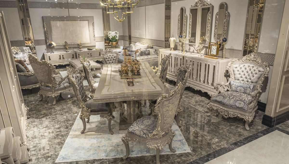 Royal Dore Hand Carved Teak Dining Table Set, Saharanpur, Dining Table