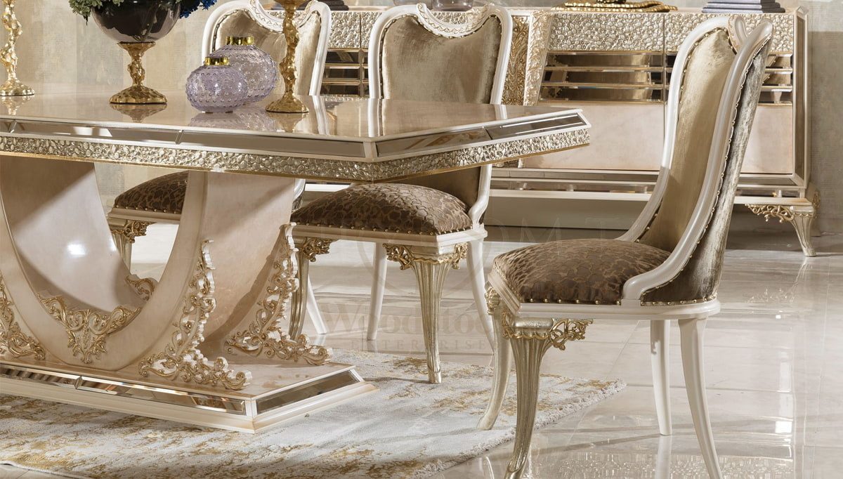 Royal Karelya Bronze Hand Carved Teak Dining Table Set, Saharanpur, view 4