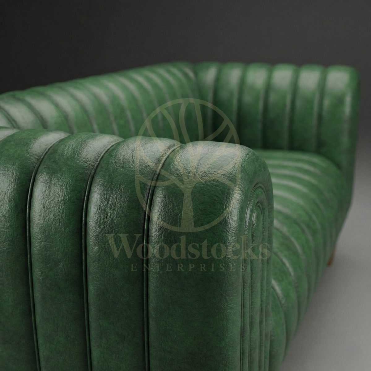 Luxury Teak Antwerp Streamline Art Deco Leather Sofa, Saharanpur, view 3