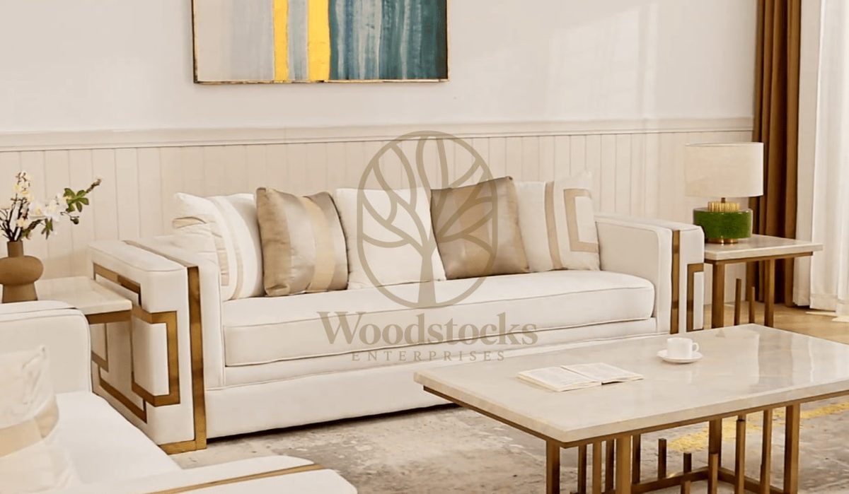Modern Comfortable Contemporary Gold Sofa Set, view 4