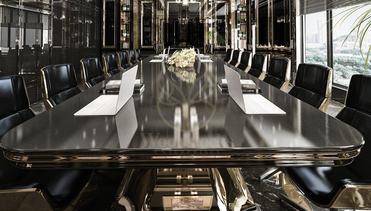 Luxury Line Handcrafted Teak Meeting Table, Saharanpur, view 2