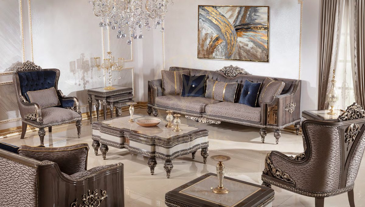 Royal Vanesa Hand Carved Teak Sofa Set, Saharanpur, Sofa Set