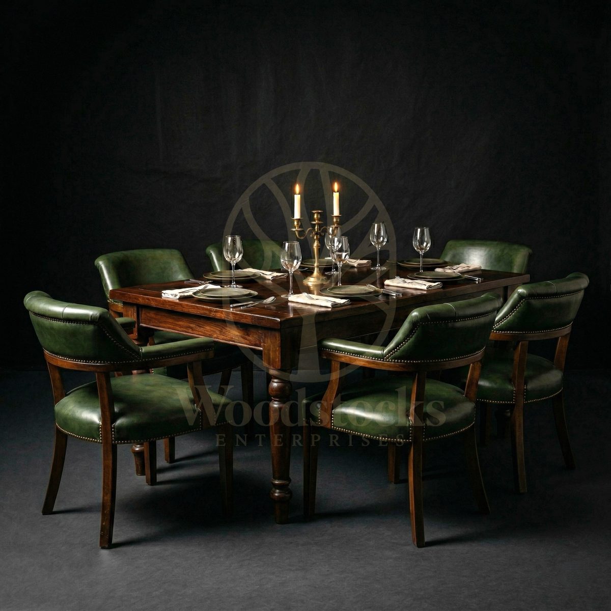Royal Teak Marlborough Regency Leather Dining Ensemble, Saharanpur, Dining Table
