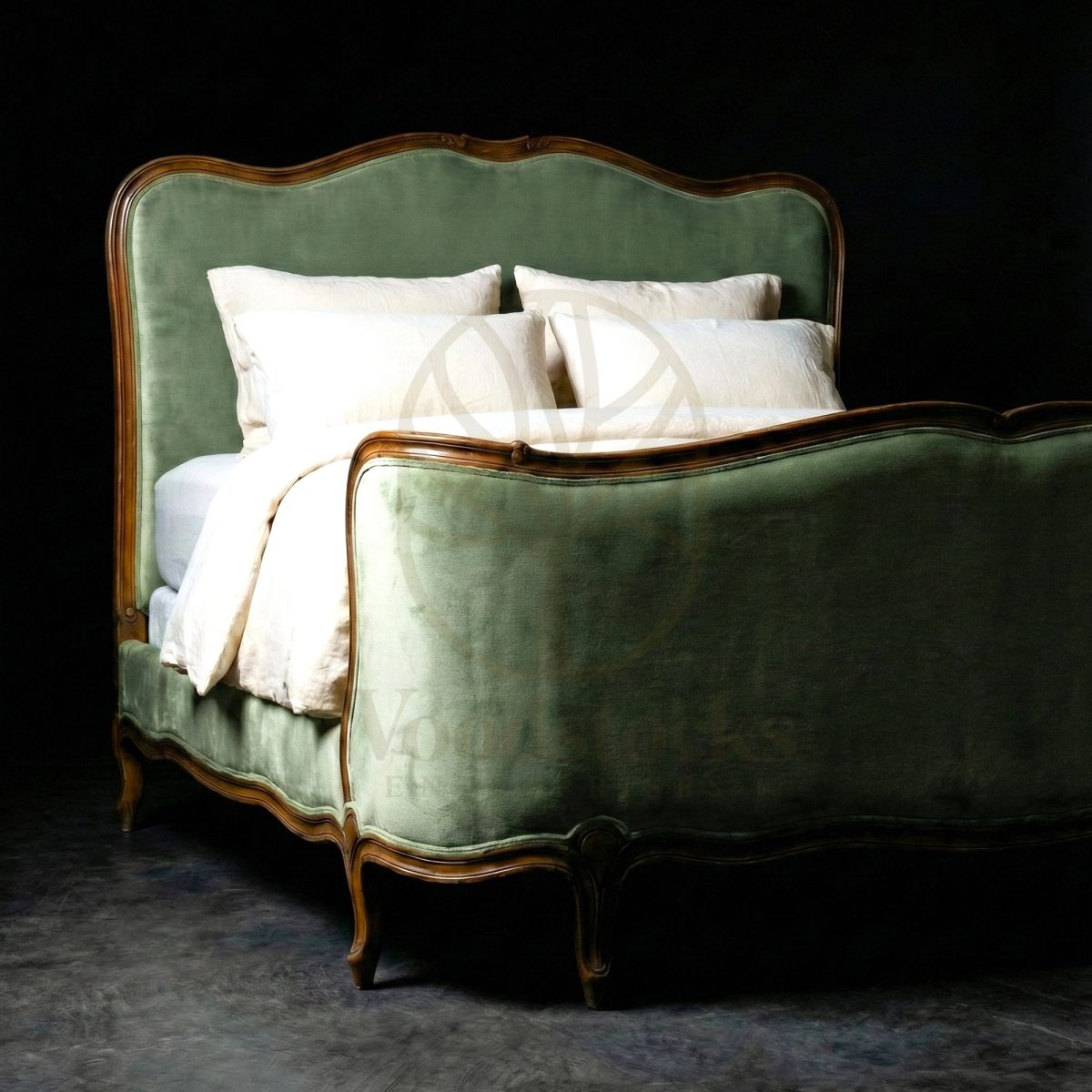 Royal Hand Carved Teak Madame de Pompadour’s Morning Chamber Bed, Saharanpur, King Size Bed