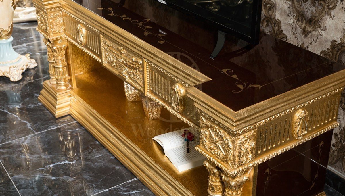 Royal Sah Hand Carved Teak TV Cabinet, Saharanpur, view 3