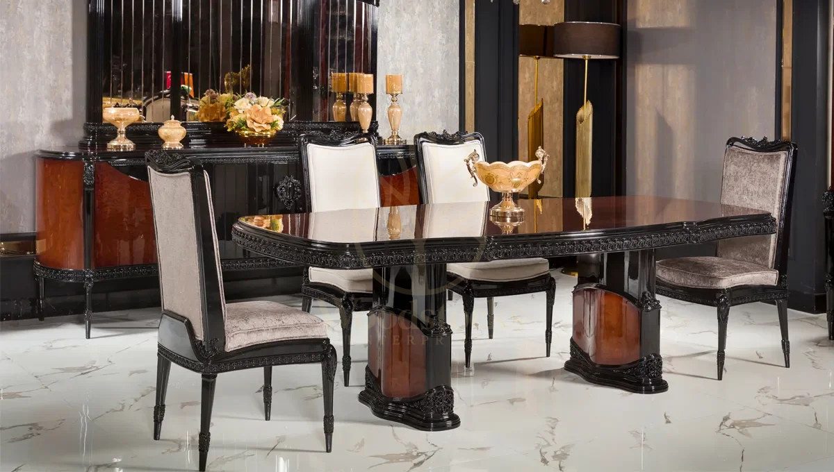 Royal Casa Hand Carved Teak Dining Table Set, Saharanpur, view 5