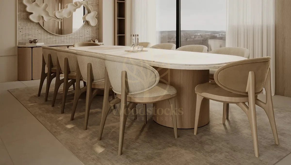Luxury Vita Handcrafted Teak Dining Table Set, Saharanpur, view 2