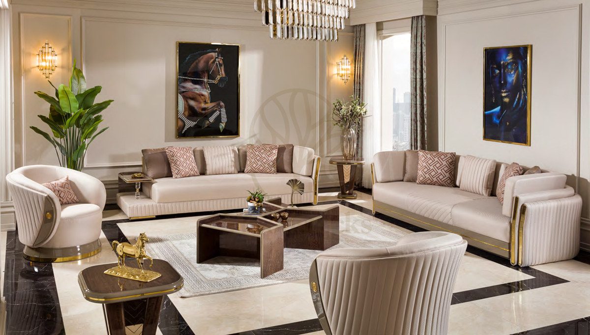 Luxury Manolo Handcrafted Teak Sofa Set, Saharanpur, Sofa Set
