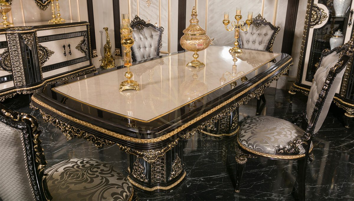 Royal Ultima Hand Carved Teak Dining Table Set, Saharanpur, view 2