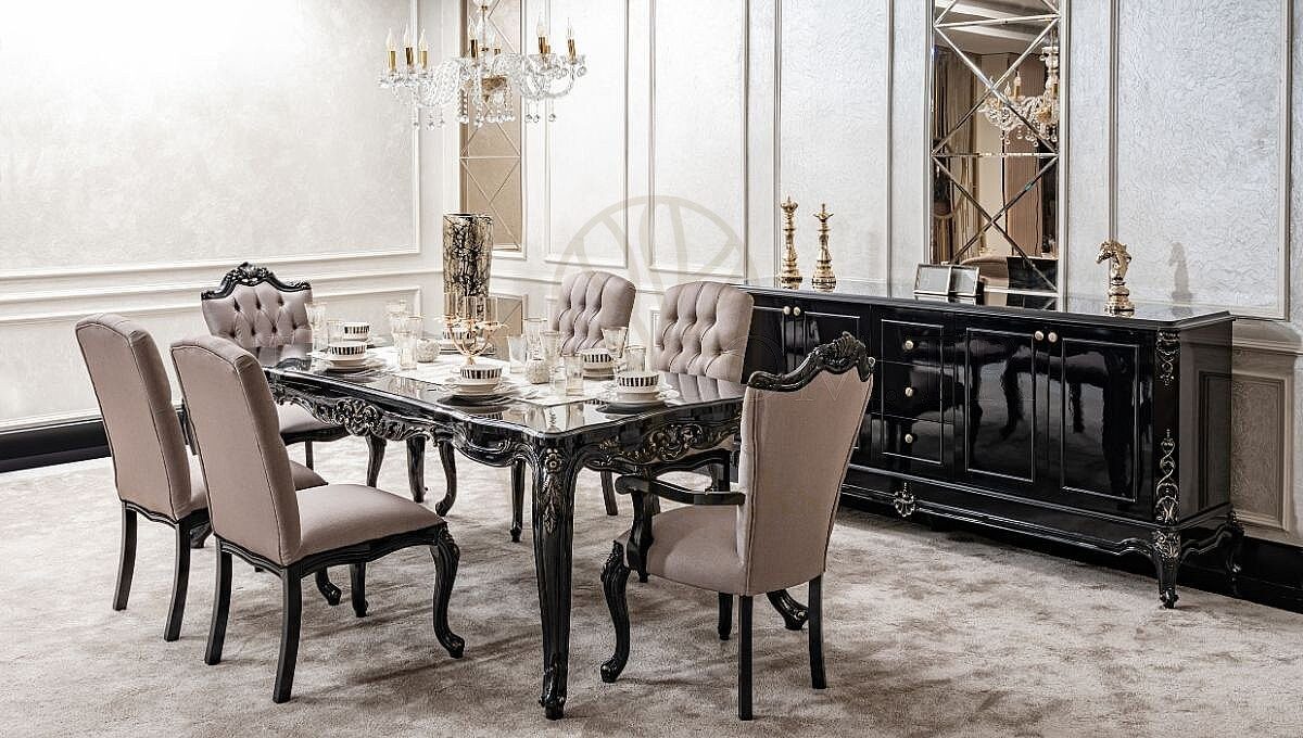 Royal Serrano Hand Carved Teak Dining Table Set, Saharanpur, view 2