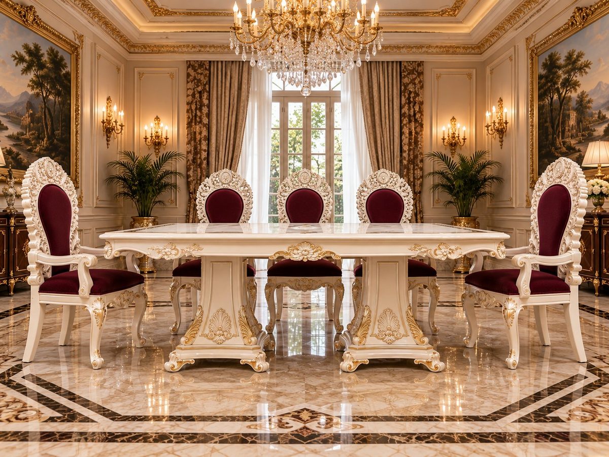 Maharaja Luxury Hand-Carved Teak Dining Table III, Dining Table