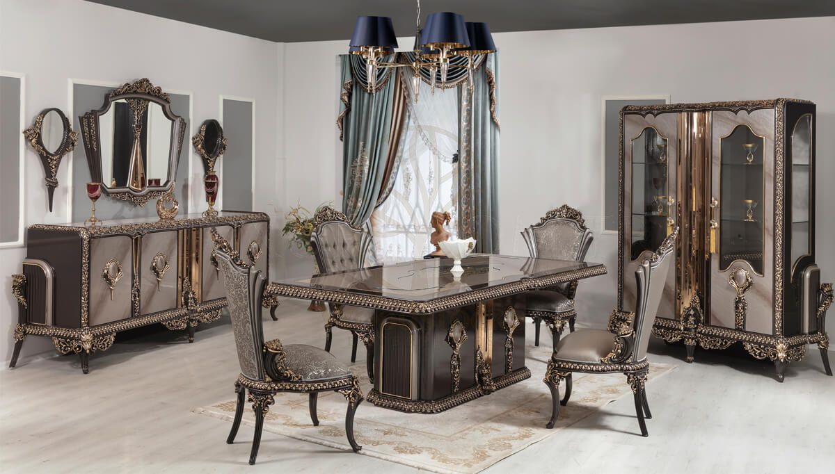 Royal Whiteit Hand Carved Teak Dining Table Set, Saharanpur, Dining Table