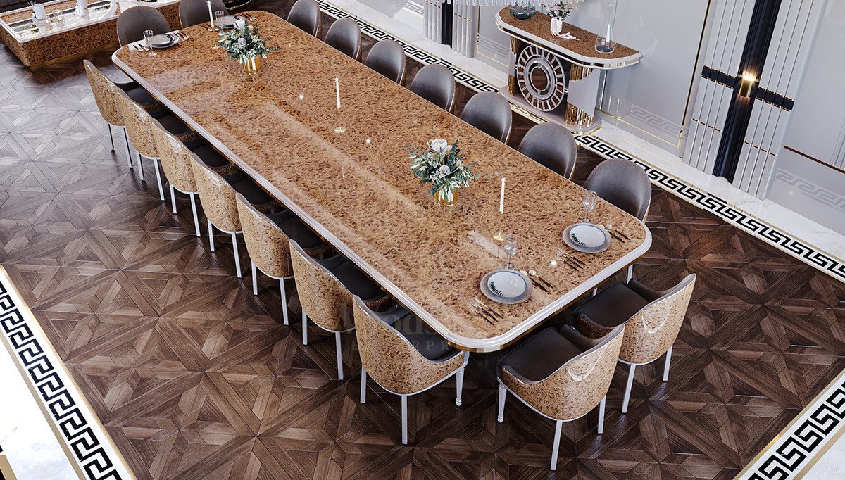 Luxury Mesina Handcrafted Teak Dining Table Set, Saharanpur, view 4