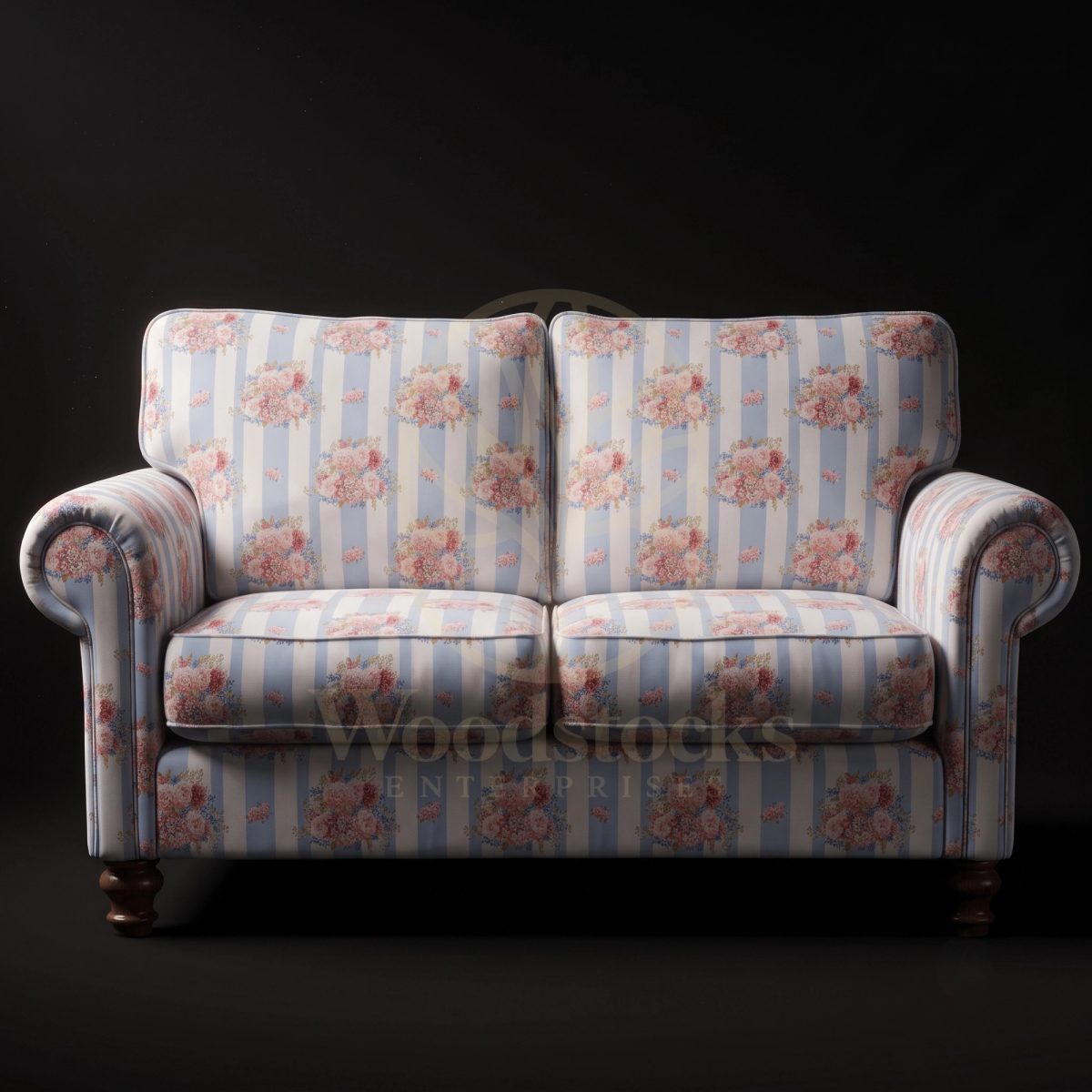 Luxury Teak Berkshire Rose Stripe Settee, Saharanpur, Sofa Set