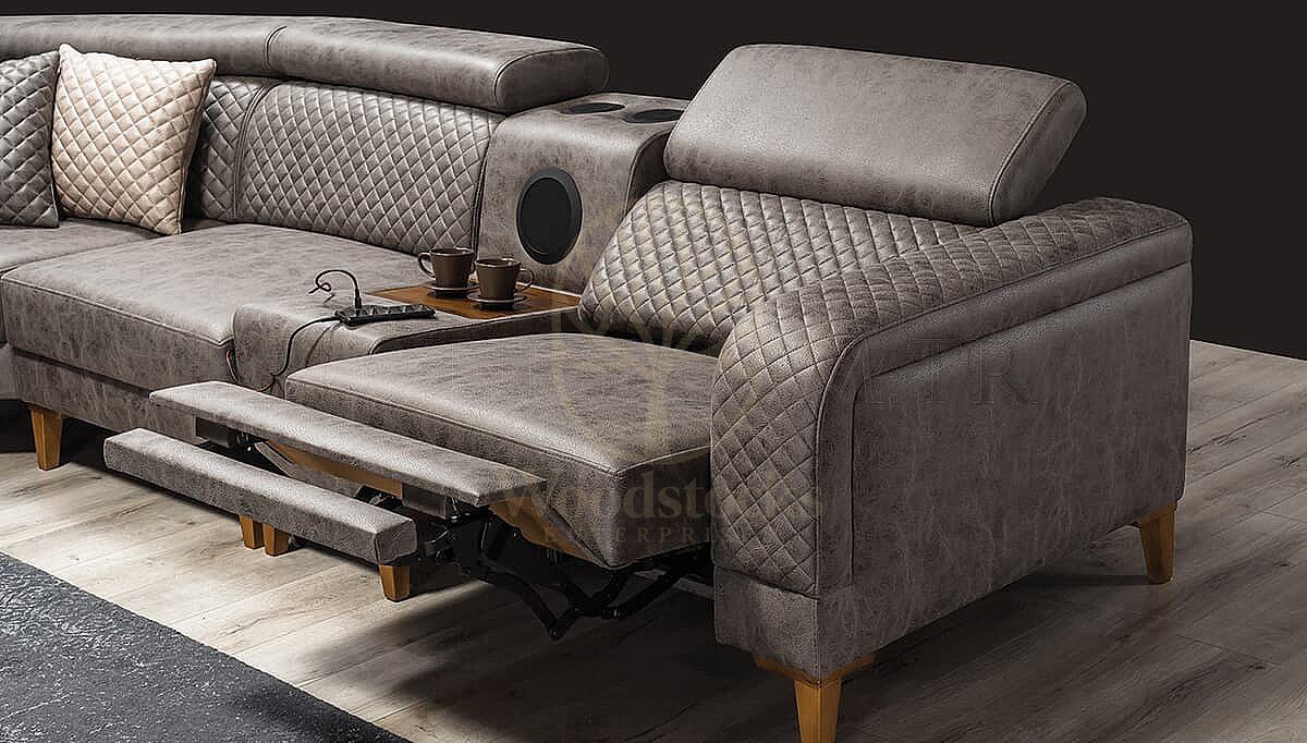 Luxury Merano Handcrafted Teak L-Shape Sofa, Saharanpur, view 4
