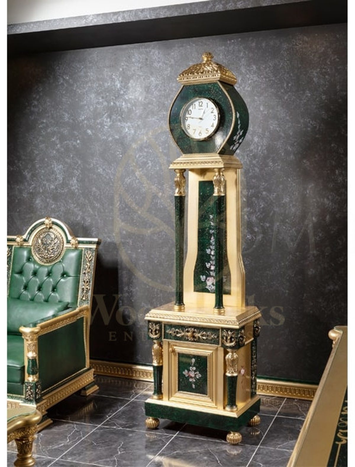Royal Saheste Green Hand Carved Teak Sofa Set, Saharanpur, view 9