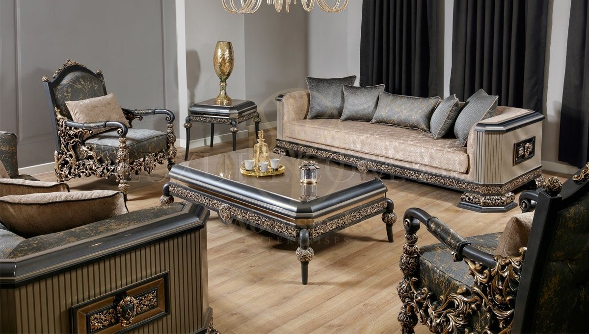 Royal Levis Hand Carved Teak Sofa Set, Saharanpur, view 2