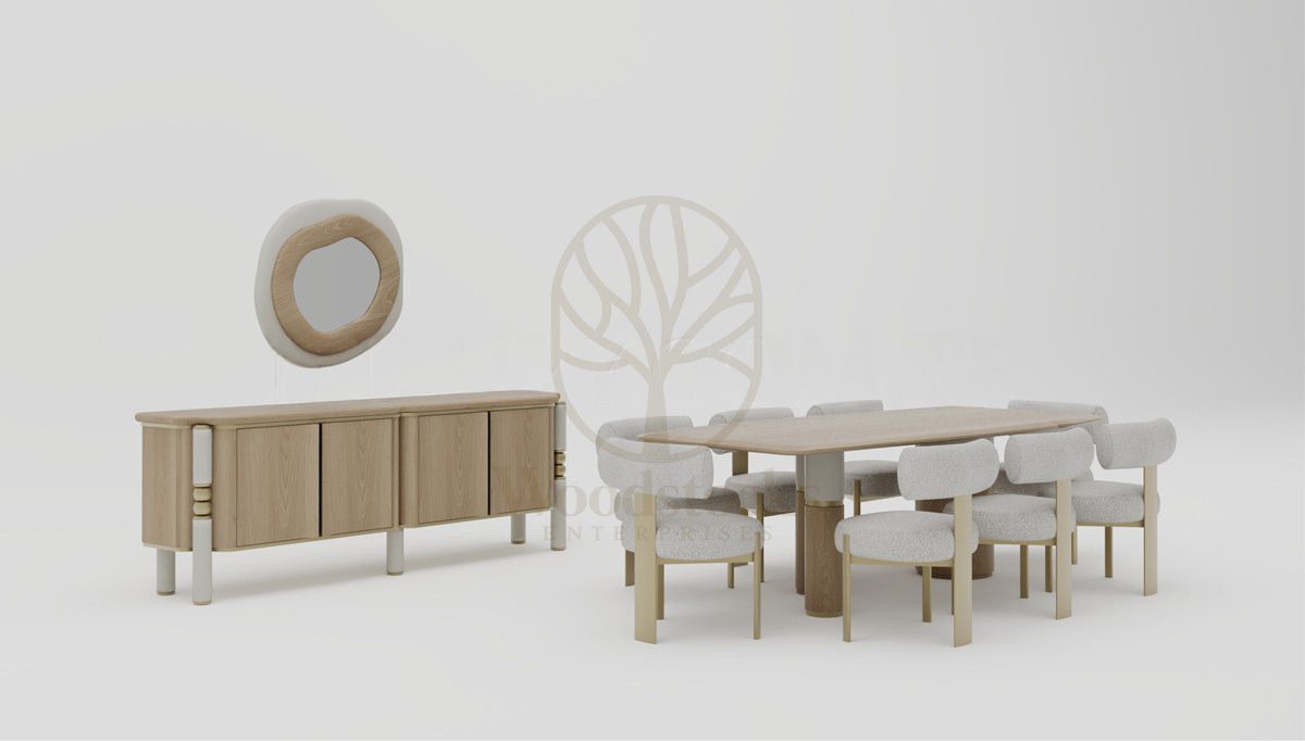 Luxury Aura Handcrafted Teak Dining Table Set, Saharanpur, view 4