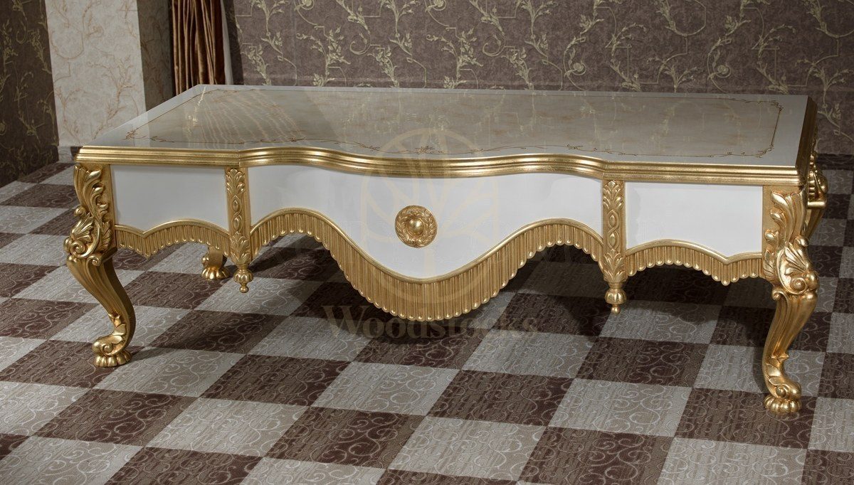 Royal Imparator Hand Carved Teak Office Table, Saharanpur, view 3