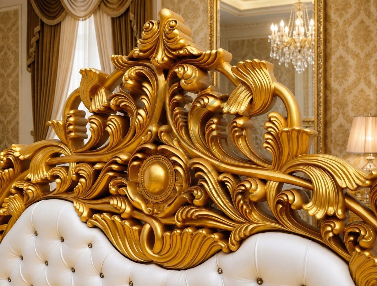Maharaja Royal Carved Tufted King Bed, view 5