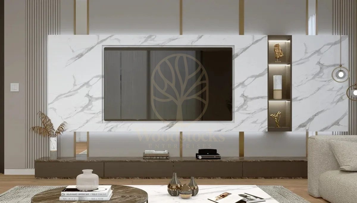 Luxury Astana Marble Handcrafted Teak TV Cabinet, Saharanpur, TV Cabinet