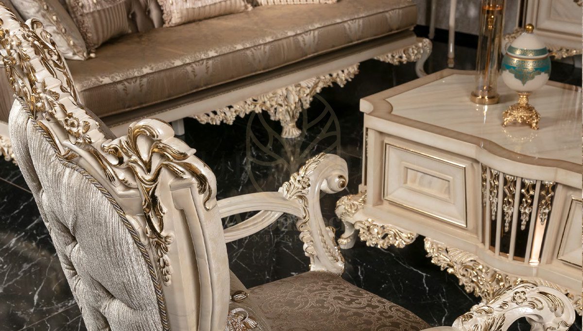 Royal Vitton White Hand Carved Teak Sofa Set, Saharanpur, view 3