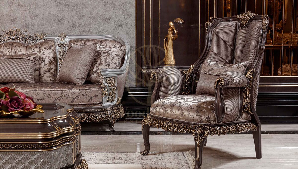 Royal Bergama Bronze Hand Carved Teak Sofa Set, Saharanpur, view 2