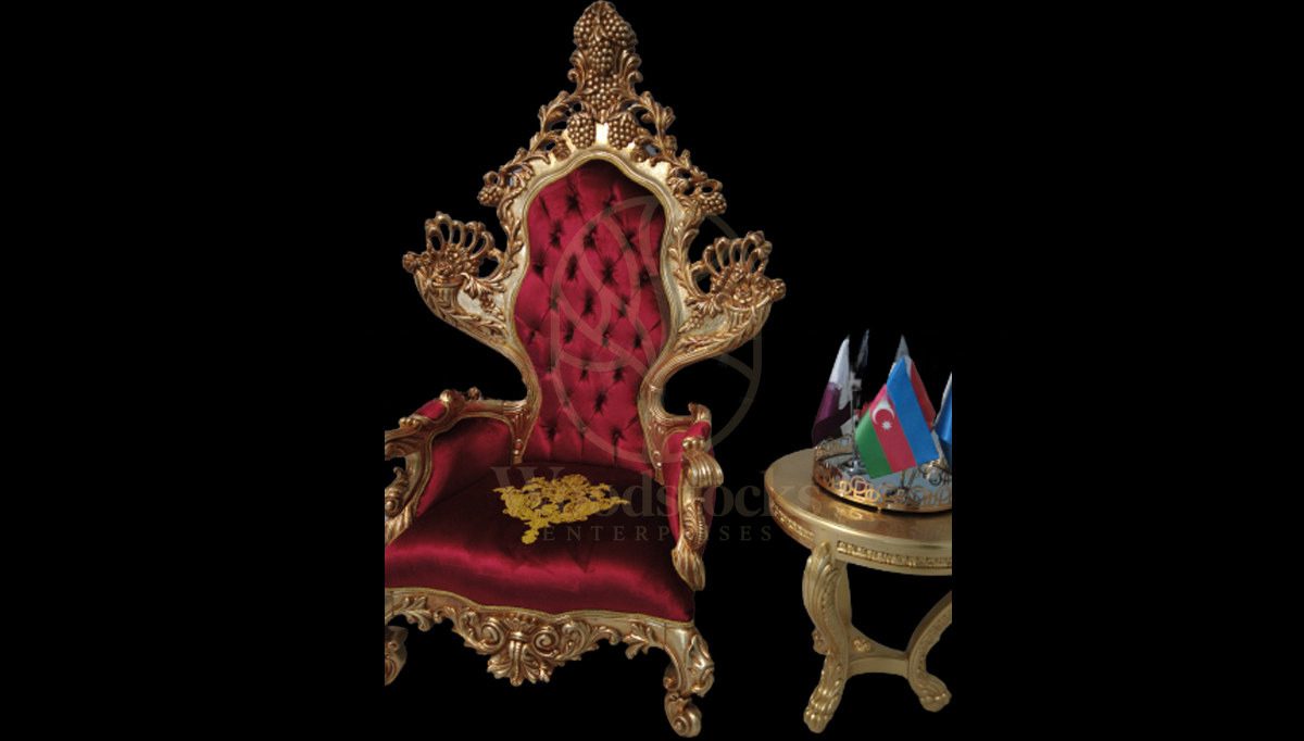 Royal Toledo Hand Carved Teak Armchair, Saharanpur, view 2