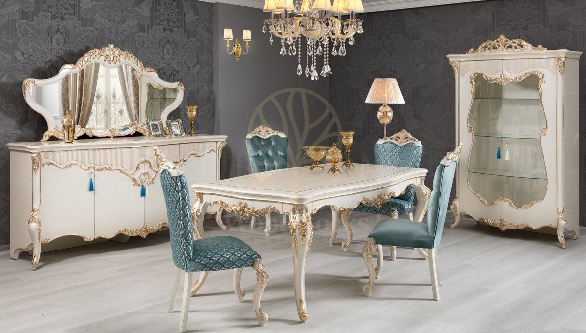 Royal Fenomen Hand Carved Teak Dining Table Set, Saharanpur, Dining Table