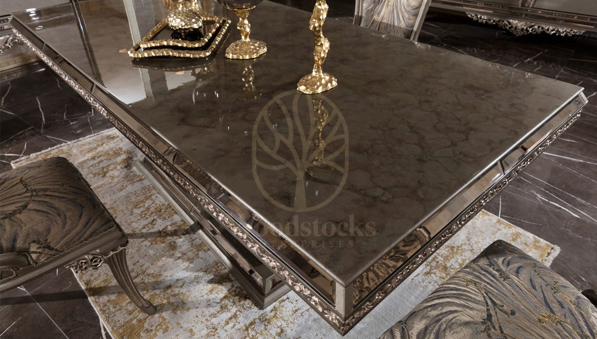 Royal Karelya Hand Carved Teak Dining Table Set, Saharanpur, view 7