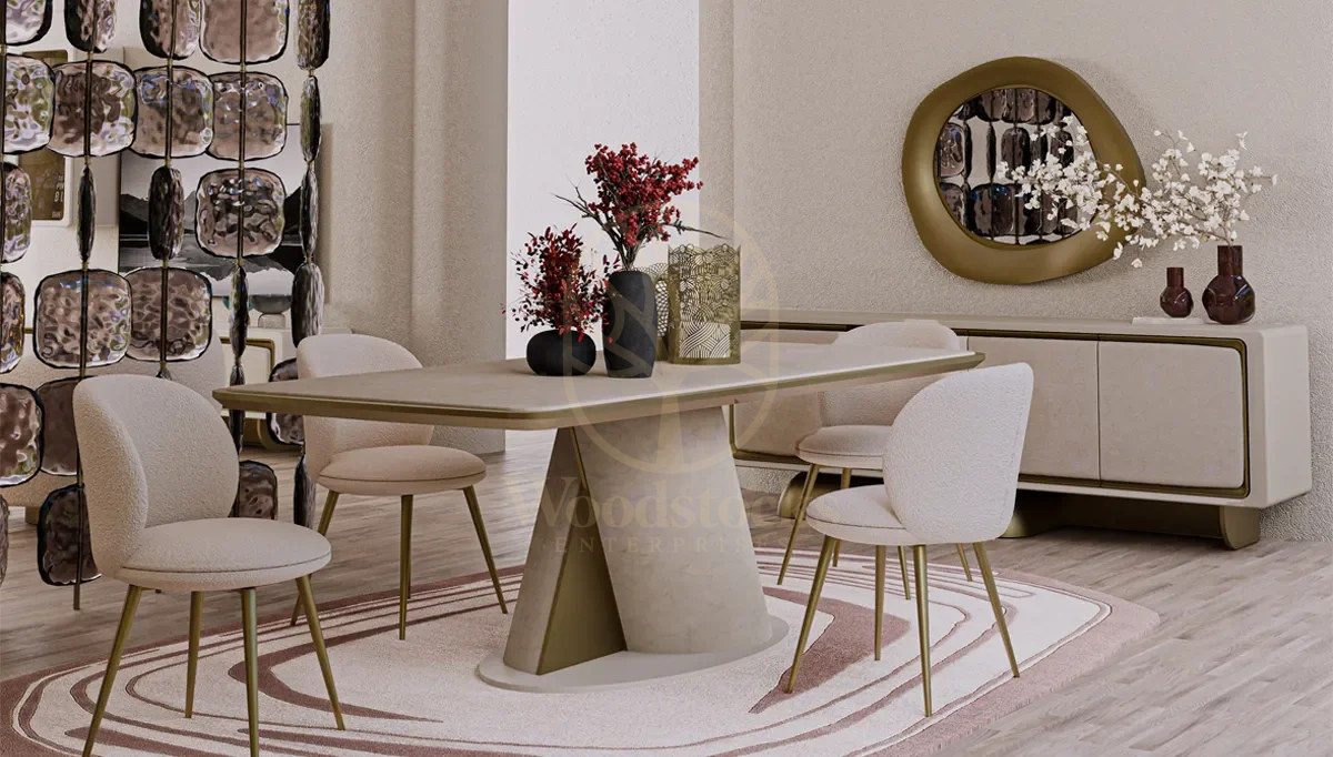 Luxury Porada Handcrafted Teak Dining Table Set, Saharanpur, Dining Table