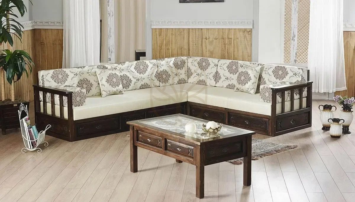 Royal Sultan Hand Carved Teak Sofa Set, Saharanpur, view 4