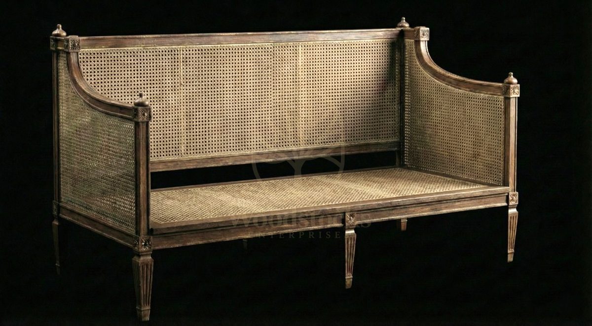 Luxury Teak Chowringhee Cane-Back Day Bed, Saharanpur, view 4