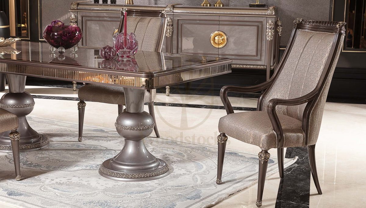 Royal Bermuda Hand Carved Teak Dining Table Set, Saharanpur, view 5