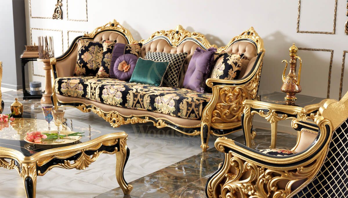Royal Harzemsah Black Hand Carved Teak Sofa Set, Saharanpur, view 7