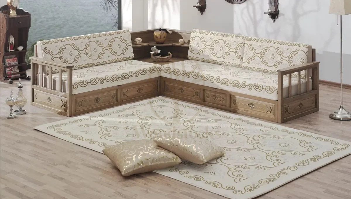 Royal Inci Hand Carved Teak Sofa Set, Saharanpur, Sofa Set