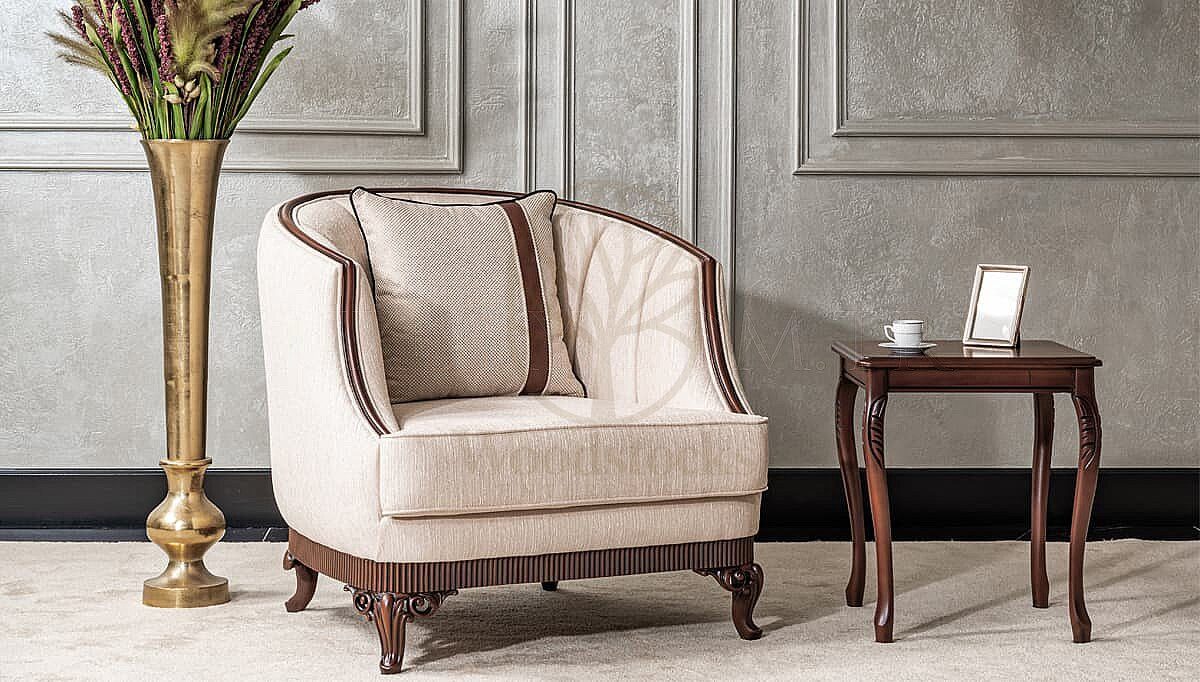 Royal Karya Beige Chesterfield Hand Carved Teak Sofa Set, Saharanpur, view 5