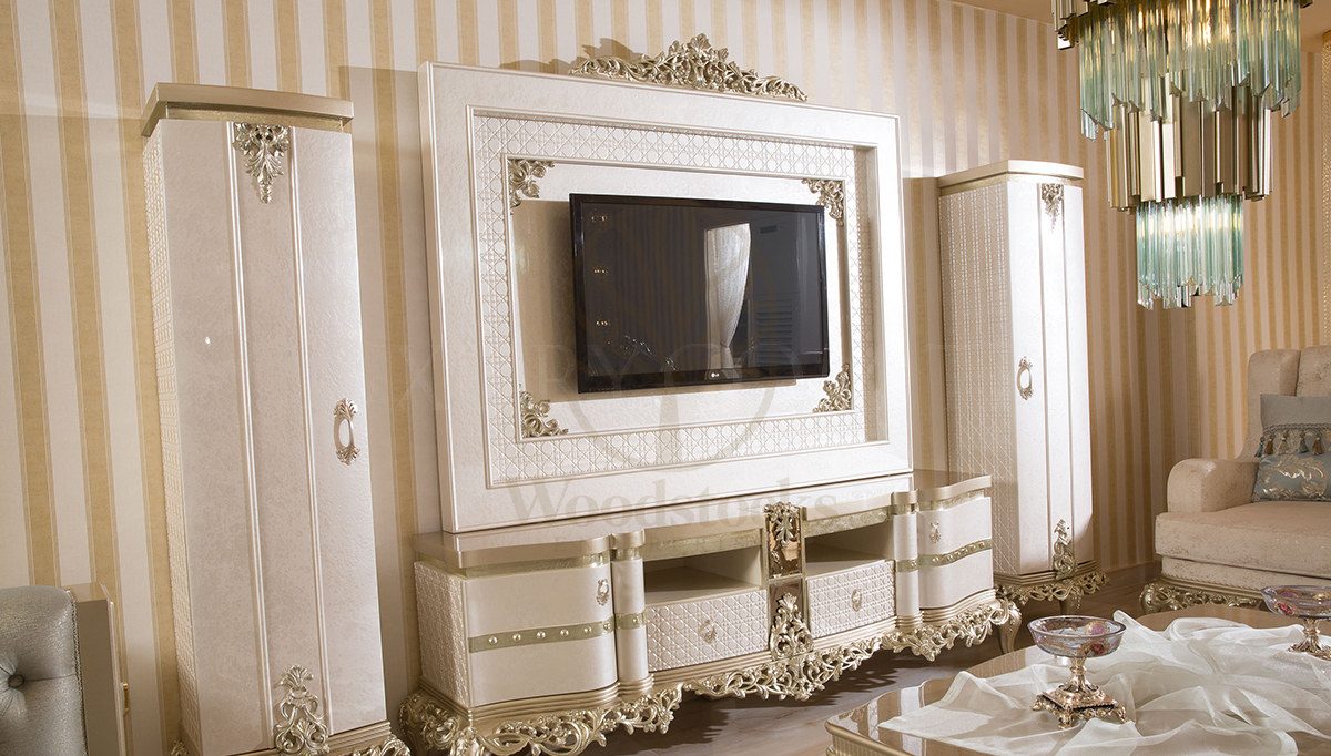 Royal Houston Hand Carved Teak TV Cabinet, Saharanpur, view 3