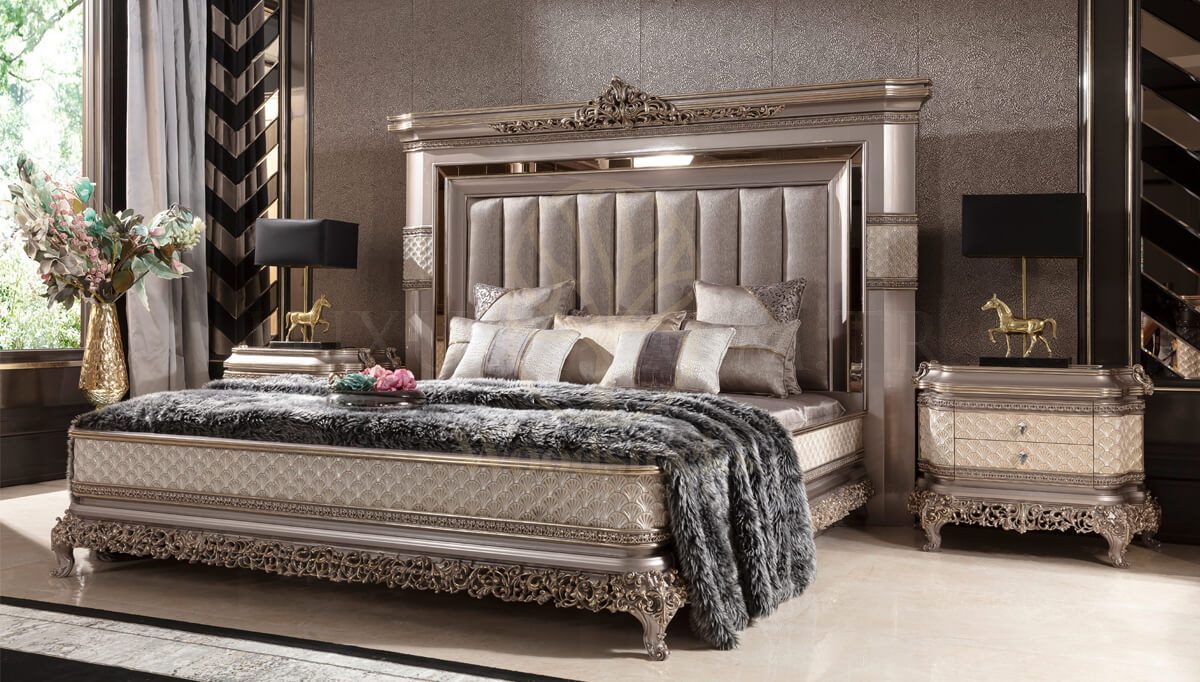 Royal Bergama Cream Hand Carved Teak King Size Bed, Saharanpur, view 2