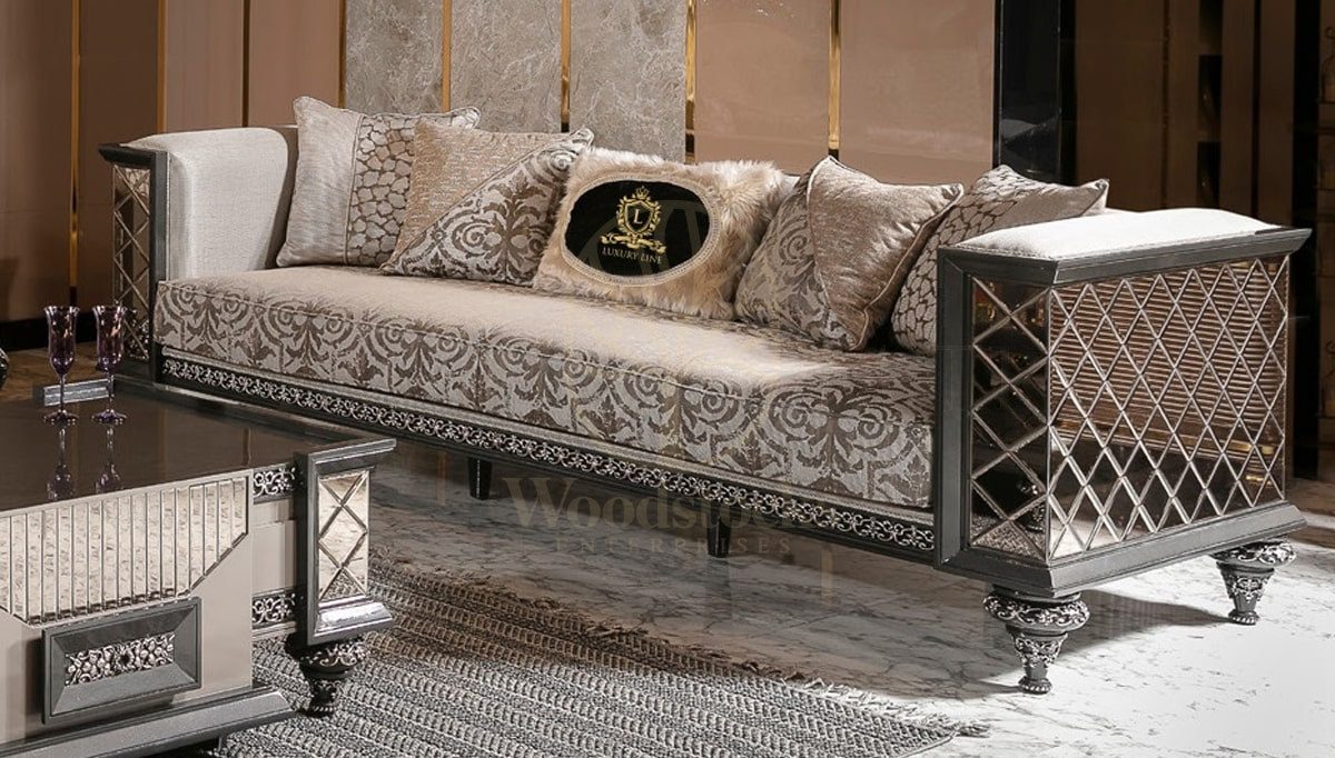 Royal Tarcin Hand Carved Teak Sofa Set, Saharanpur, view 3