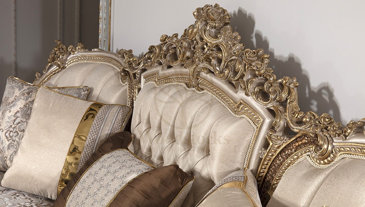 Royal Hisar White Hand Carved Teak Sofa Set, Saharanpur, view 4