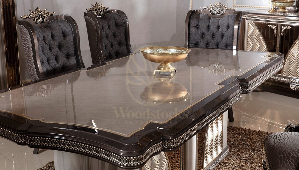 Royal Vanesa Hand Carved Teak Dining Table Set, Saharanpur, view 3