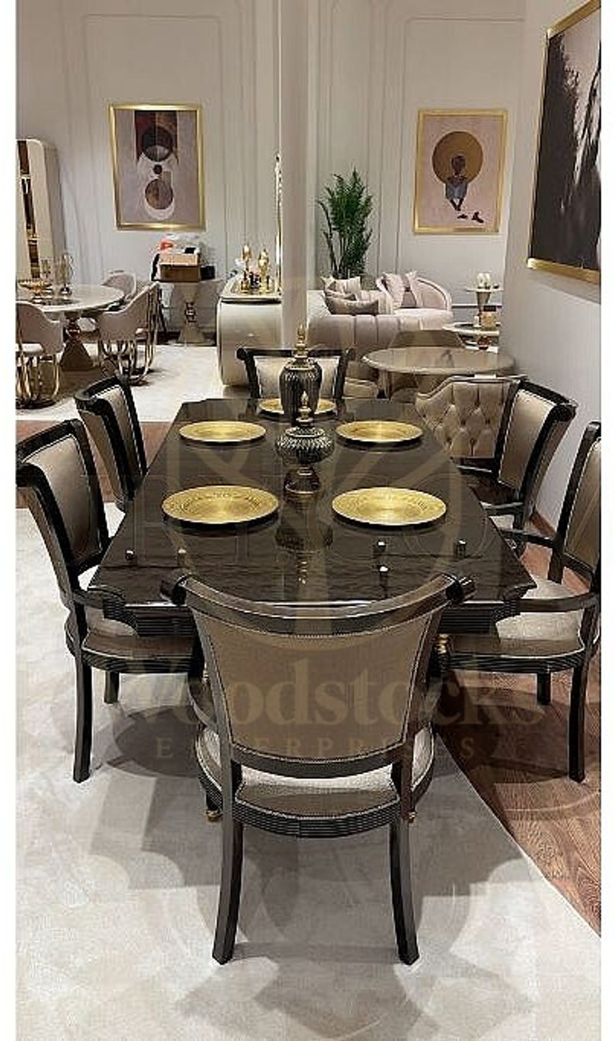 Royal Vespera Hand Carved Teak Dining Table Set, Saharanpur, view 3
