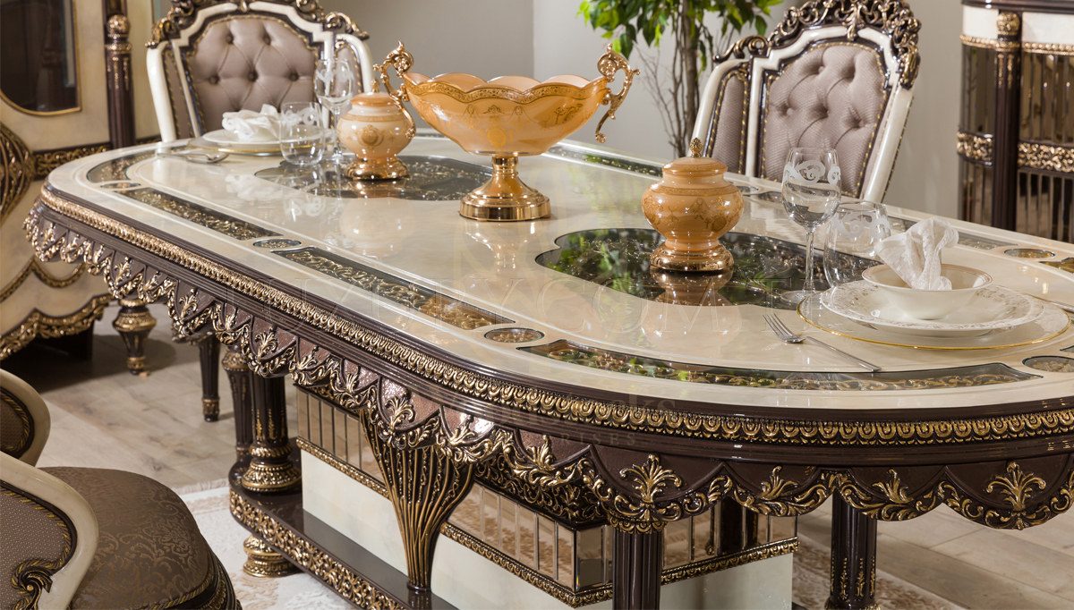 Royal Nirvana Hand Carved Teak Dining Table Set, Saharanpur, view 3
